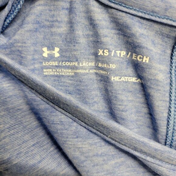 Under Armour Top T-Shirt Womens‎ Size XS Blue Logo Workout Training Casual Gym - Picture 2 of 7
